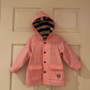 18-24M Hatley Rain Coat pink and navy blue